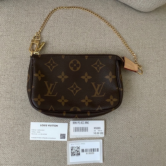 100% Authentic LOUIS VUITTON Monogram Mini Pochette Accessories! - Picture 5 of 16